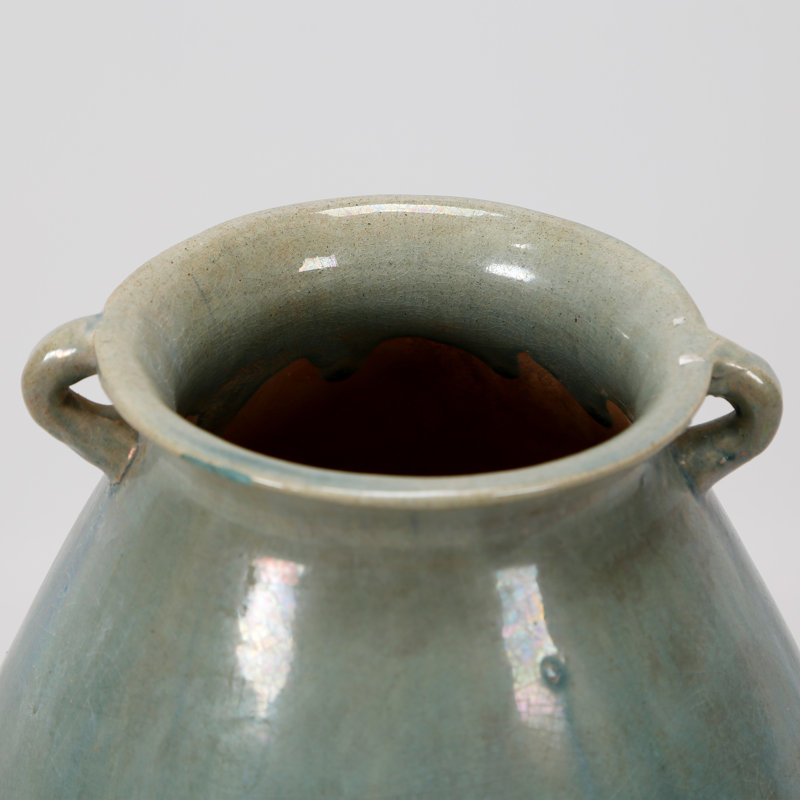Pot à eau de style rétro en porcelaine verte H 2,2 po avec 2 poignées Lily's Living