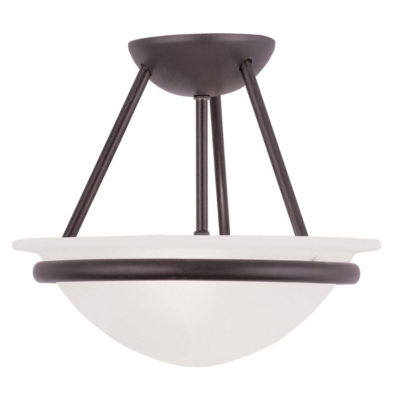 Glass Flush Mount, Bronze