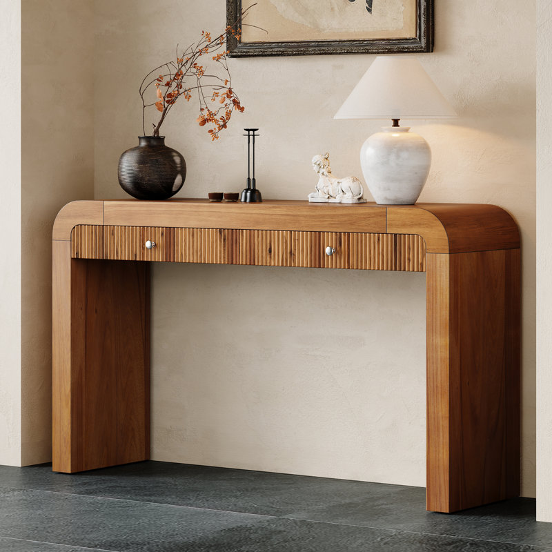 Console Table With 2 Drawers, Brown