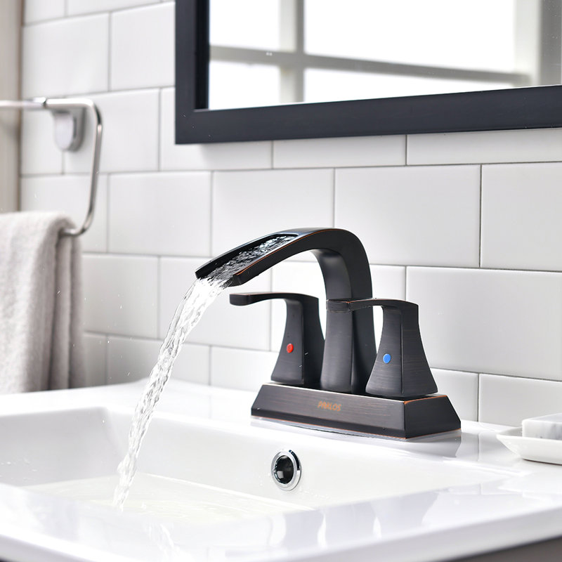 Doris Waterfall Centerset 2-handle Bathroom Faucet with Drain Assembly, Oil Rubbed Bronze