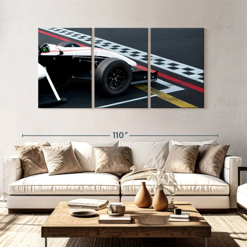Mehar Formula Car On Track, 45" H x 92" W