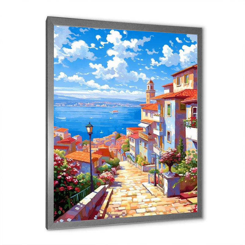 «Beautiful Scenery In Italy II», reproduction sur toile, Cadre photo argenté, H 40 po x l 30 po x P 1,5 po