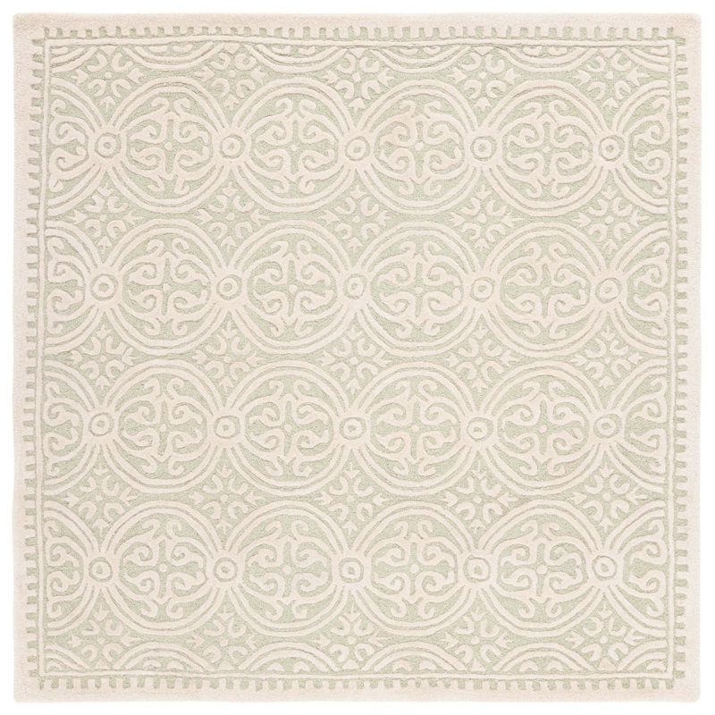 Steve Cambridge Hand Tufted Wool Geometric Rug, Square 8'