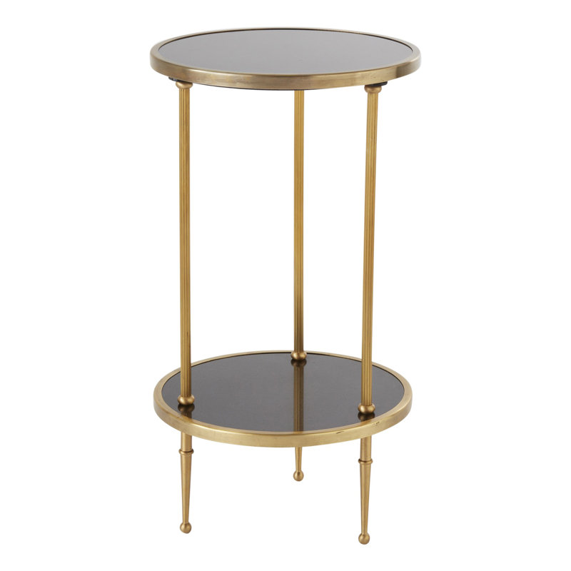 Petite Two-Tier Table-Nickel, Antique Brass
