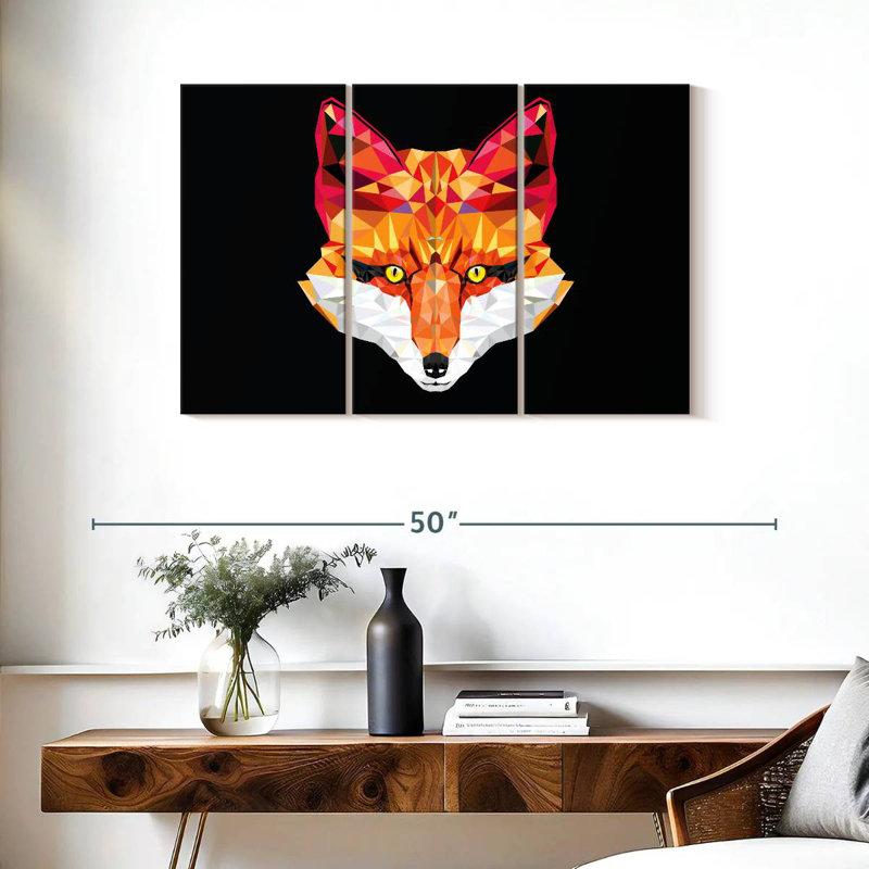Geometric Fox, 24" H x 38" W