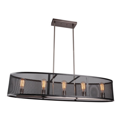 Luminaire suspendu linéaire pour îlot de cuisine 5 lumières Shanda