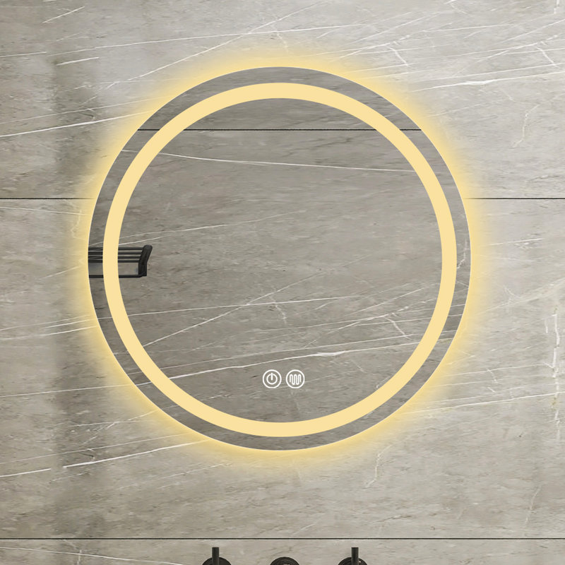 Miroir imperméable avec ceintures à DEL - brouillard, longue durée de vie 28 po Profondeur du brouillard, qualité de la salle de bain, transparent