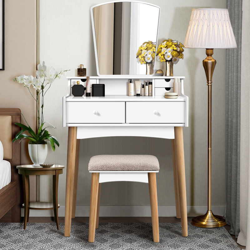 Ensemble coiffeuse avec tabouret et miroir Vercher