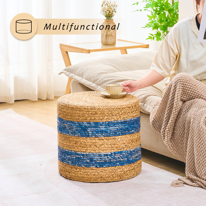 Repose-pieds artisanal en ruppie maritime naturelle - Décoration rustique durable pour les maisons écologiques