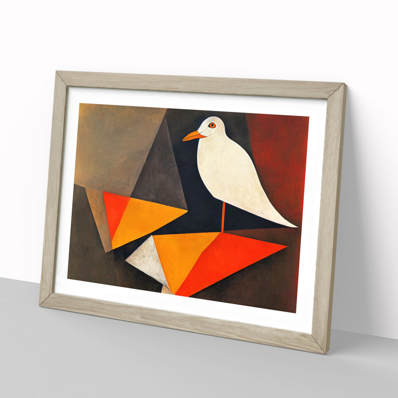 Seagull Abstract Vol.2 - Framed Print, 25cm H x 34cm W x 2cm D, Oak 