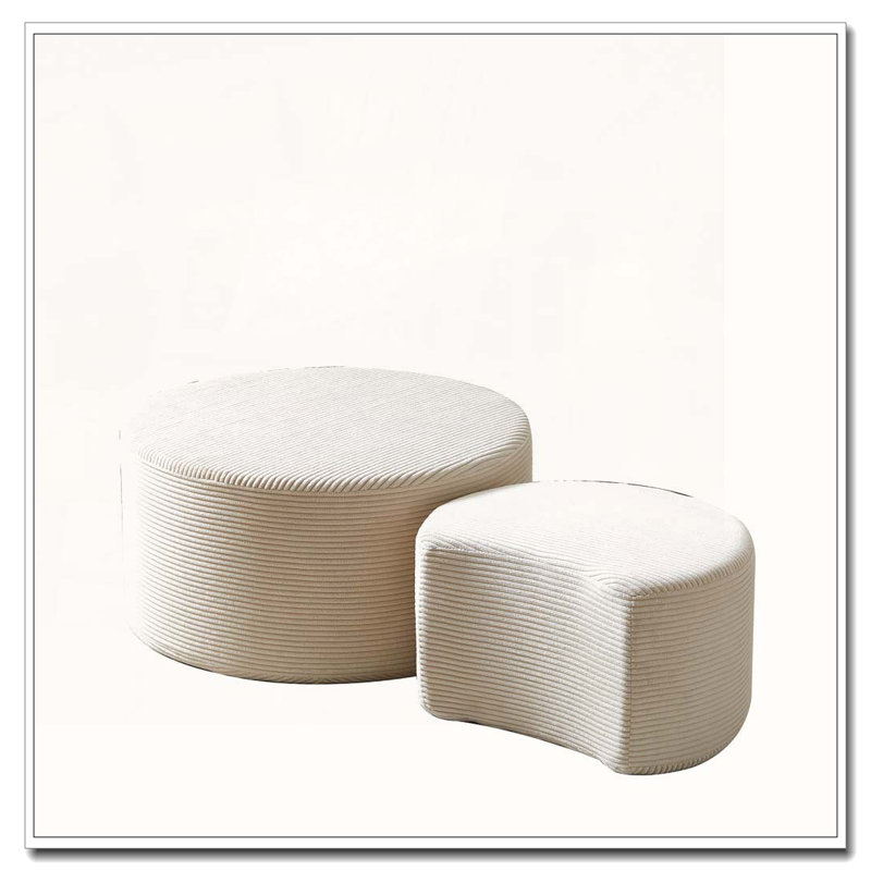 Ensemble de tables basses rembourrées Upholstered, Beige