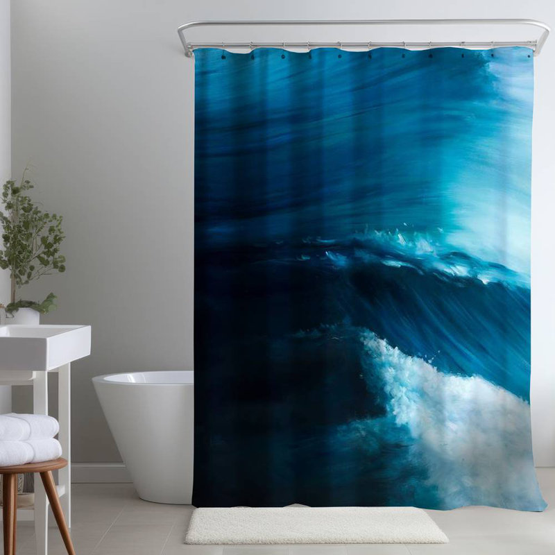 Abstract – Polyester Shower Curtain, Dye Sublimation Print, 71" W × 74" L