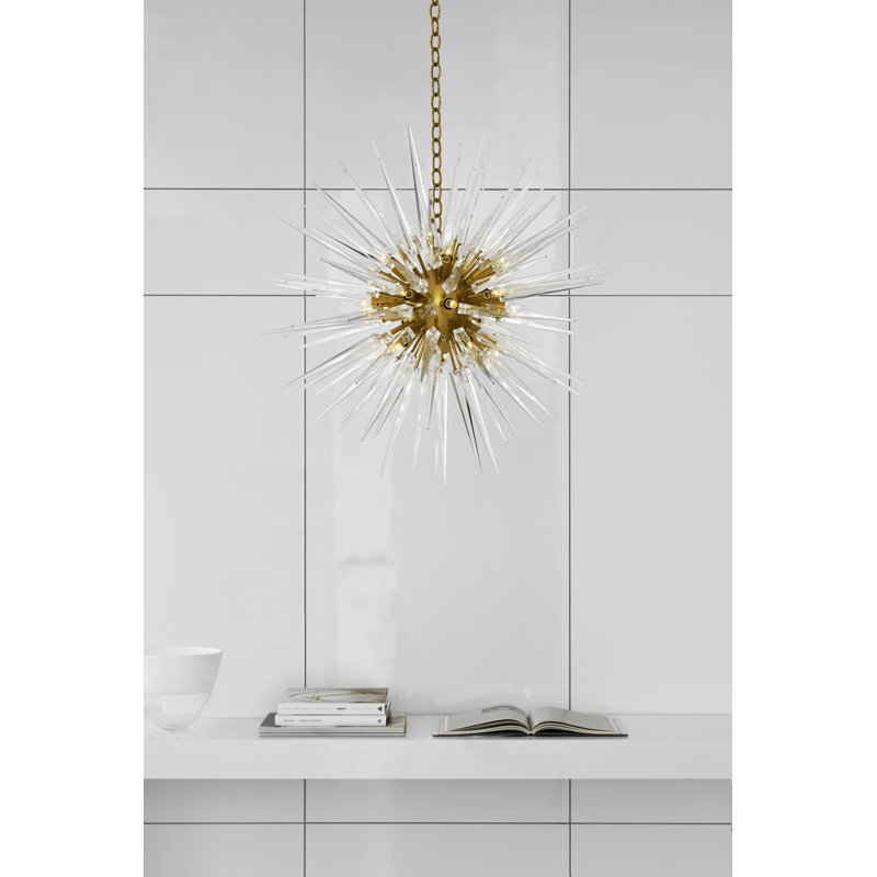 Chapman & Myers Quincy Sputnik Chandelier, Antique-Burnished Brass, 30" H x 30" W x 30" D