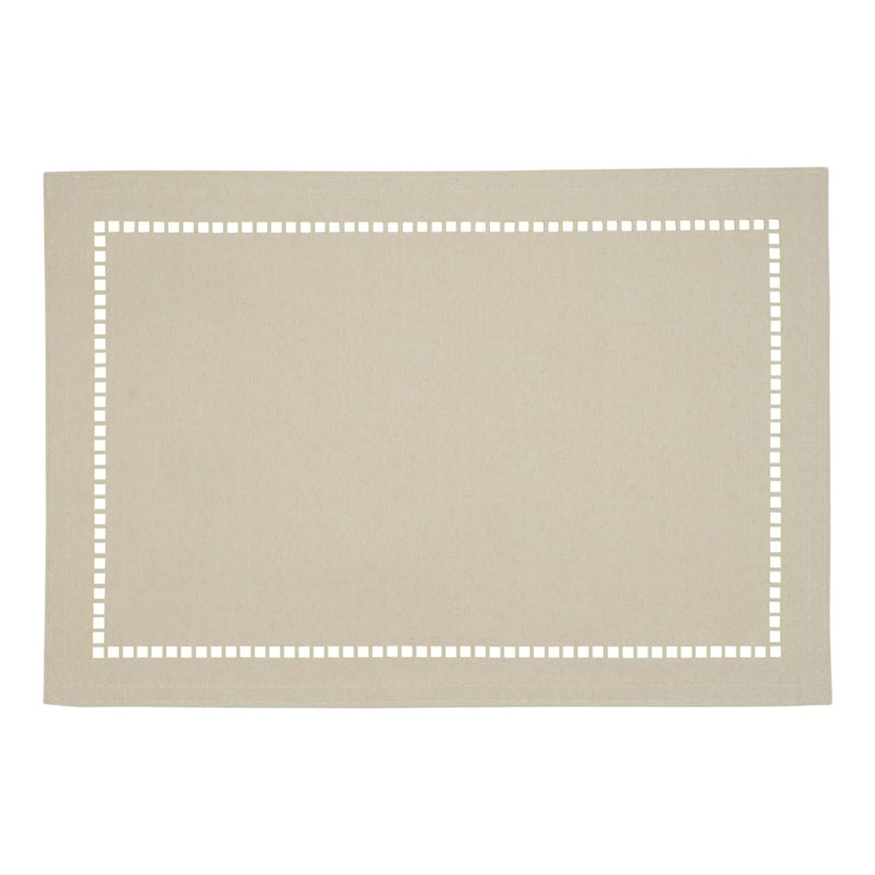Leiker Polyester Rectangle Placemat, Ivory