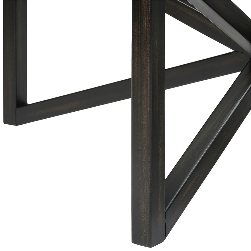 Wood 28.34"oval coffee table with glass top, Black