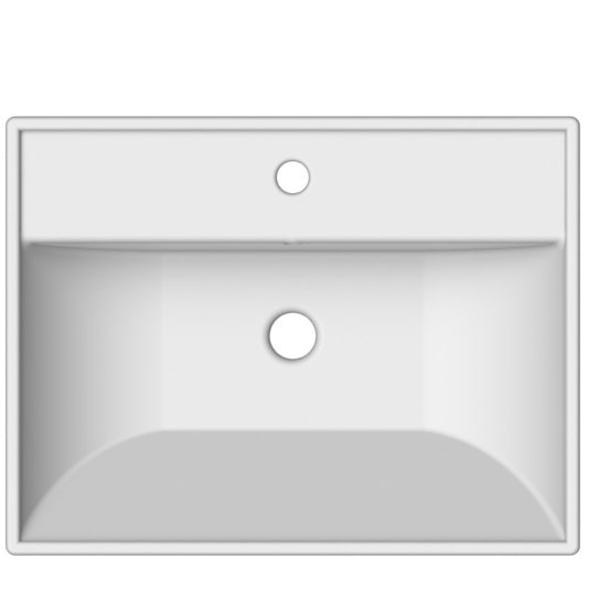 Scarabeo by Nameeks ML 18.5 " 25 " Tall Ceramic Rectangular Bathroom Sink and Overflow Hole, Single Hole