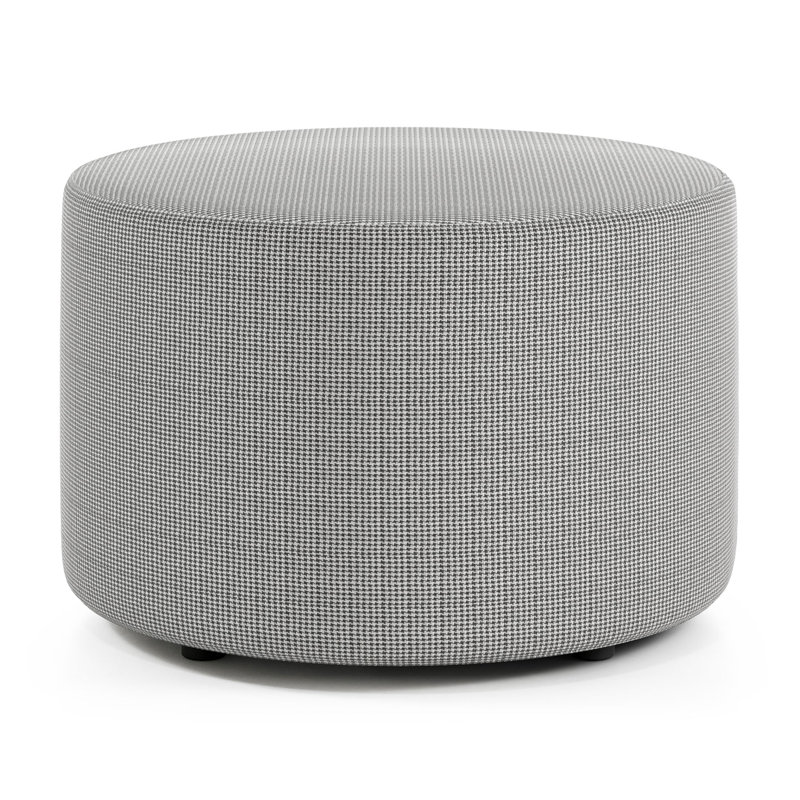 Pouf rond en velours 24 po Hallsy, Velours pied-de-poule