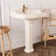 Lavabo de salle de bain rectangulaire sur pied en porcelaine vitreuse avec trop-plein 35,5 po Dynasty-98982195-96123261
