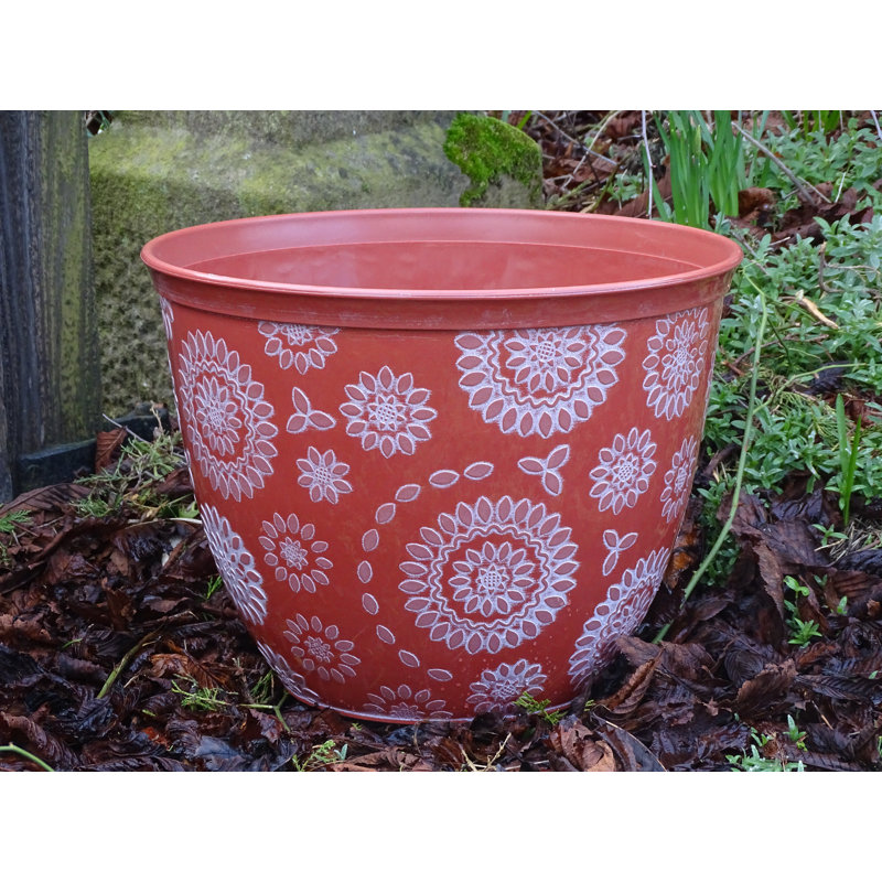 Corsair Pot Planter, Red/White, 31 cm H x 40 cm W x 40 cm D