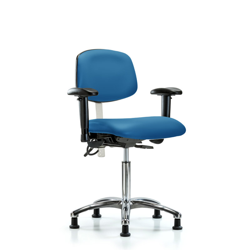 Vinyl Task Chair, Blue, Glides