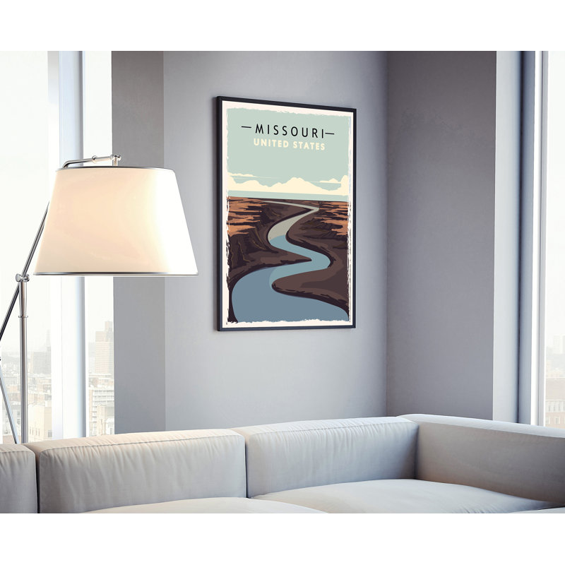 «Missouri Retro Style State Travel», affiche rétro non encadrée, art mural maison et bureau, H 30 po x l 20 po x P 0,35 po