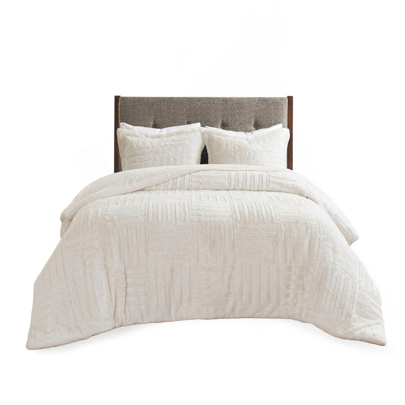 Twin Fur Down Alternative Comforter Mini Set, Ivory, Twin Comforter + 1 Additional Piece