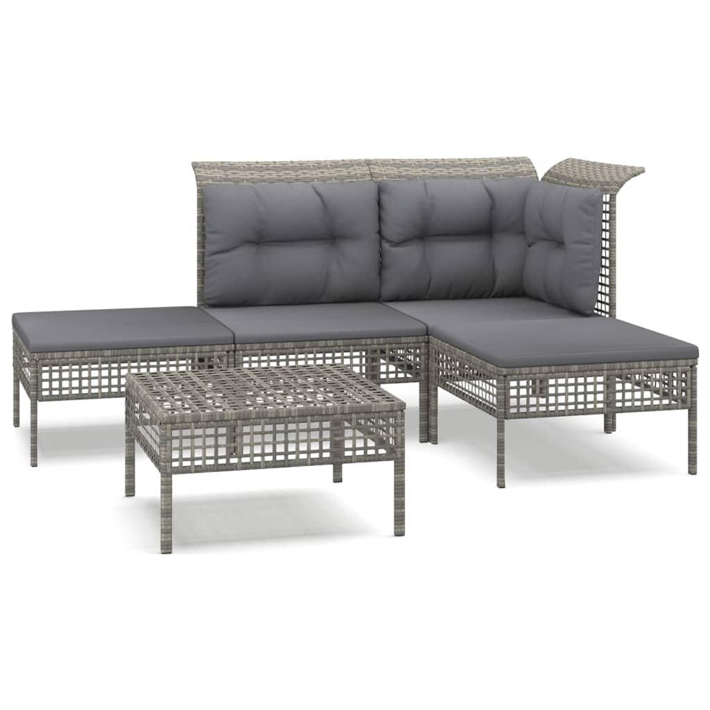 4-Sitzer Lounge-Set Remley aus Polyrattan mit Polster