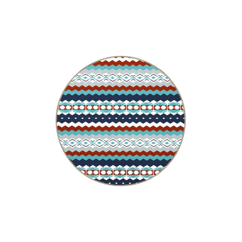 Tapis décoratif géométrique triangulaire bleu clair moderne, Tapis de couloir 3 pi 3 po x 6 pi 7 po inclus