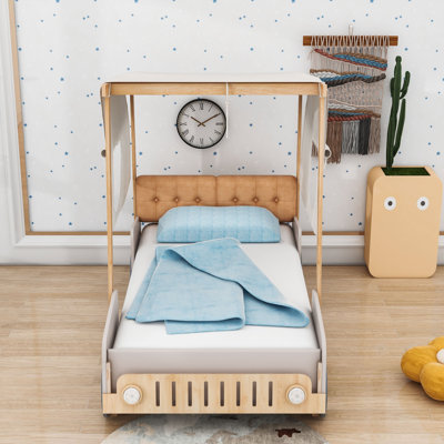 Jacquleen Wood Platform Bed with Shelf and Headboard