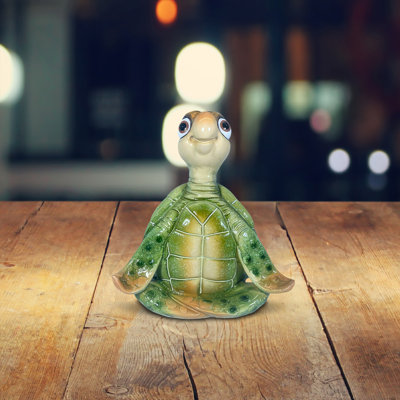 6"H Green Yoga Sea Turtle Figurine