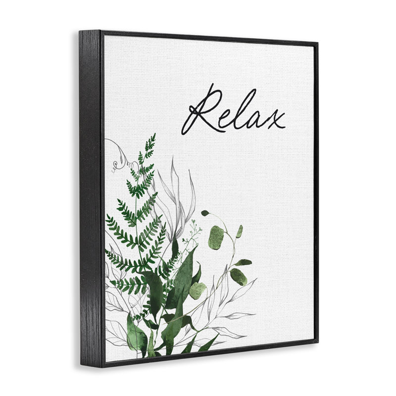 «Relax Ferns & Botanicals», estampe numérique giclée, H 14 po x l 11 po, Giclée encadrée noir minuit