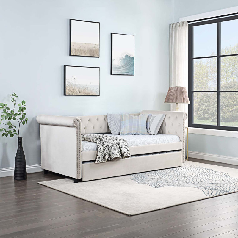 Lit de jour avec couchette Jasella, Beige