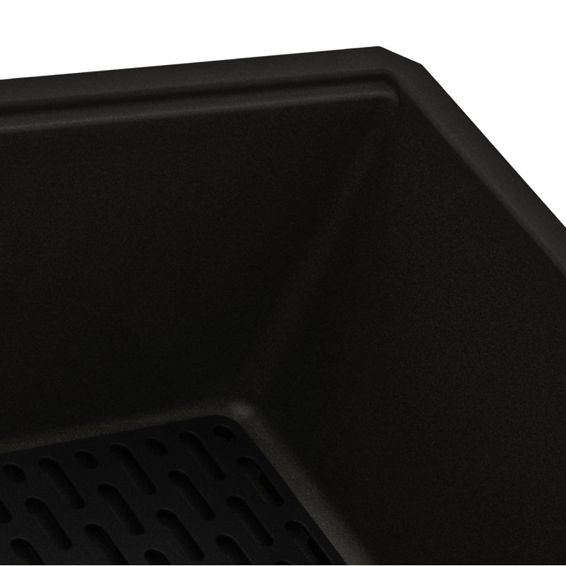 Ruvati 32 x 19 inch Granite Composite Undermount Single Bowl Kitchen Sink, Espresso 