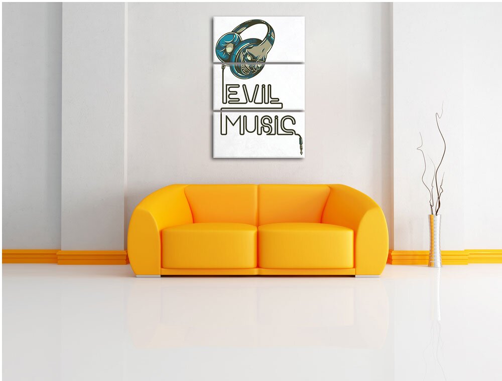 3-tlg. Leinwandbilder-Set „Evil music“, Grafikdruck