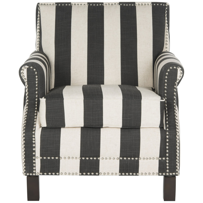 Aportela Upholstered Accent Chair, Dark Gray/White Polyester Blend