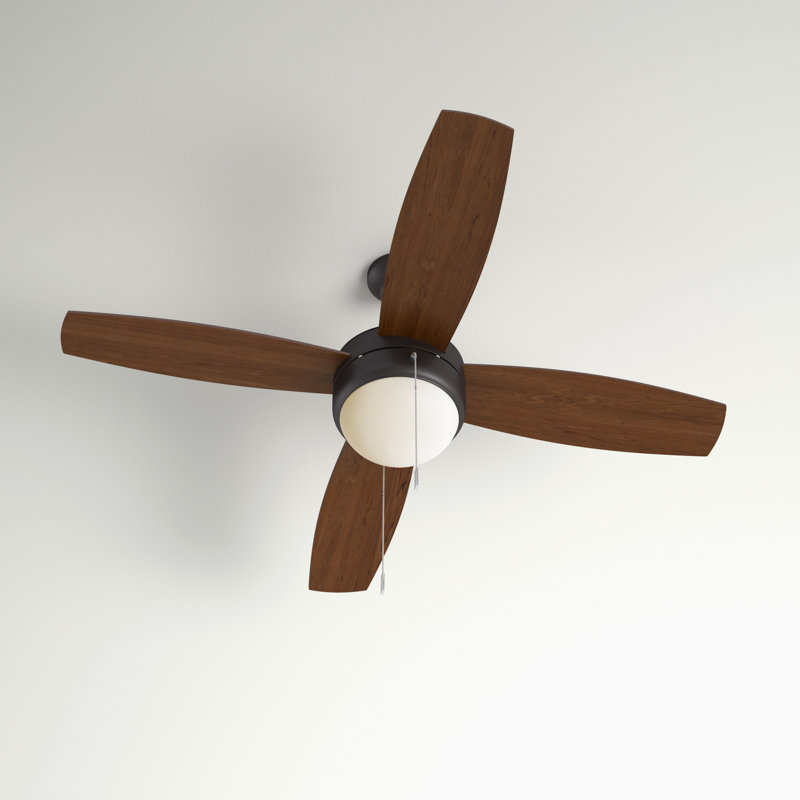 Phaze 52'' Ceiling Fan with Light Kit, Espresso with Walnut Blades