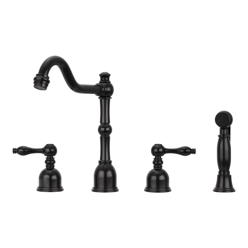 Akicon Kitchen Faucet with Side Spray, Matte Black