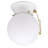 One-Light Indoor Flush-Mount Ceiling Fixture with Pull Chain White Finish with White Glass Globe