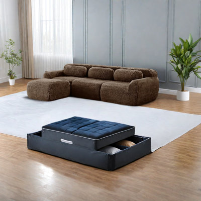 Comfortable Modular Sofas, Plush Chocolate Fabric For Living Rooms