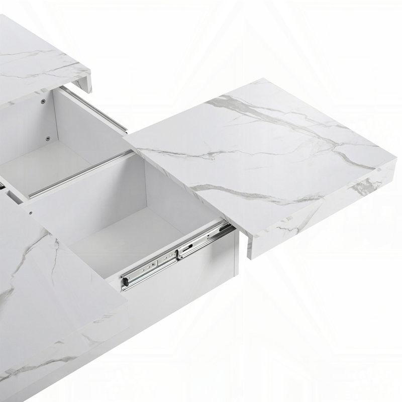 Square Marble Veneer Coffee Table