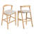 Balmain Indoor Rubberwood Barstool Finished And Beige Upholstery, Set Of 2-148988202