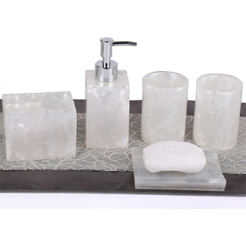 Five-piece bathroom accessory set