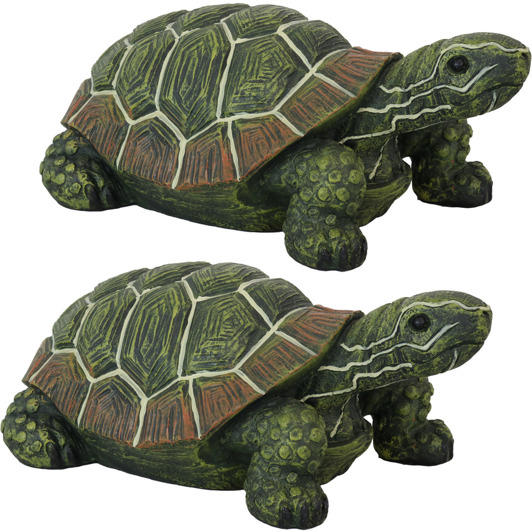 Rushmere 3.75" Terrance the Tortoise Polystone Outdoor Statue Bay Isle Home™ Set 