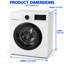 1,6 pieds cubes Laveuse compacte à chargement frontal, machine à laver pleine grandeur avec 9 cycles de lavage, tambour en acier inoxydable, affichage DEL, pour appartements, blanc-138636922