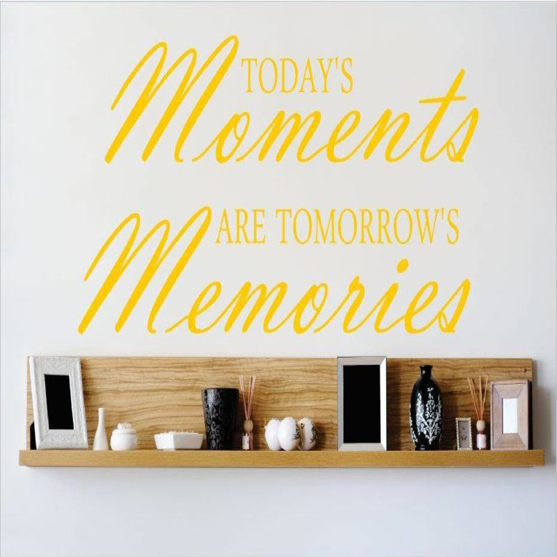 Décalcomanie murale "moments du jour", H 8 po x l 20 po x P 0,16 po, Jaune