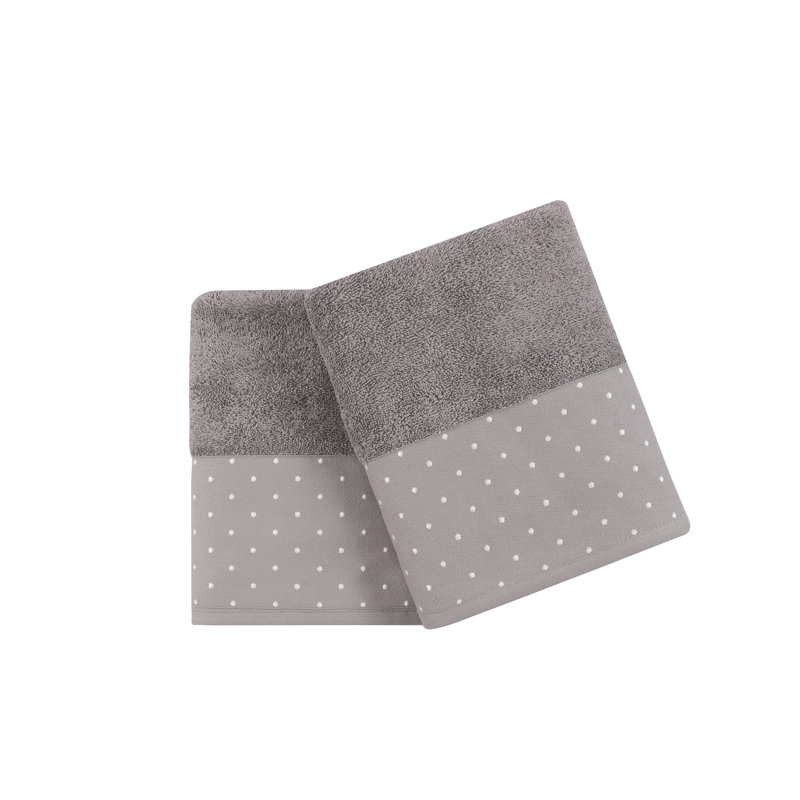 Premium 100% Cotton Hand Towel Set, Grey & White, 19.7 x 35.4 inches | 510 GSM for Absorbency & Softness | Gentle Wash, Machine Washable, Luxury Bathroom Essentials for Home & Spa