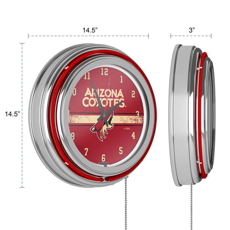 Arizona Coyotes Logo Retro Neon Wall Clock