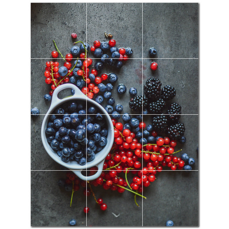 Panneau mural décoratif en céramique 8 po x 8 po Fruit Photo