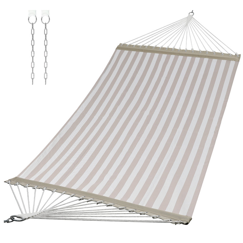 Hamac de camping double en tissu textilène Avalynn, Toile moka
