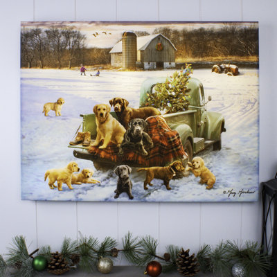 «Pups and Pick up 18x24», art mural entièrement éclairé à DEL